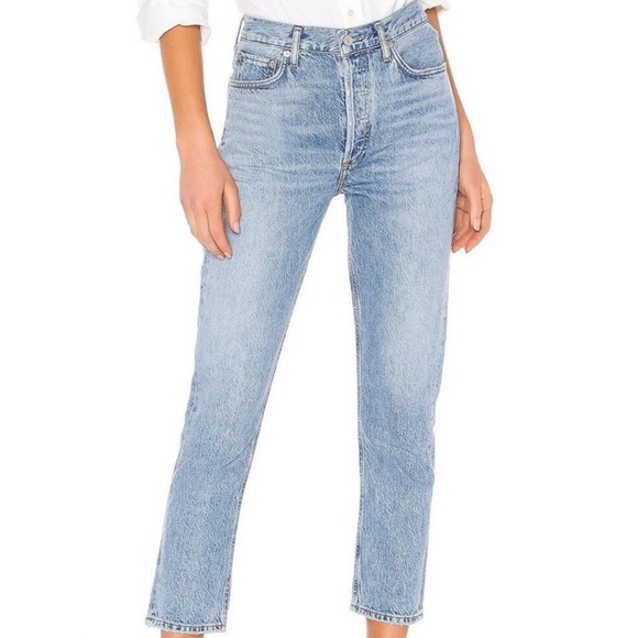 Agolde Riley High Rise Straight Crop - Picture 1 of 2